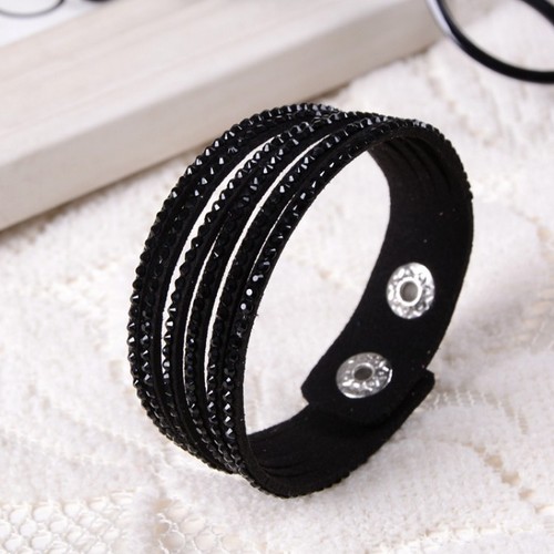 Bracelet 6 rangs noir