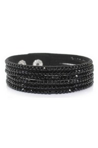 Bracelet 6 rangs noir